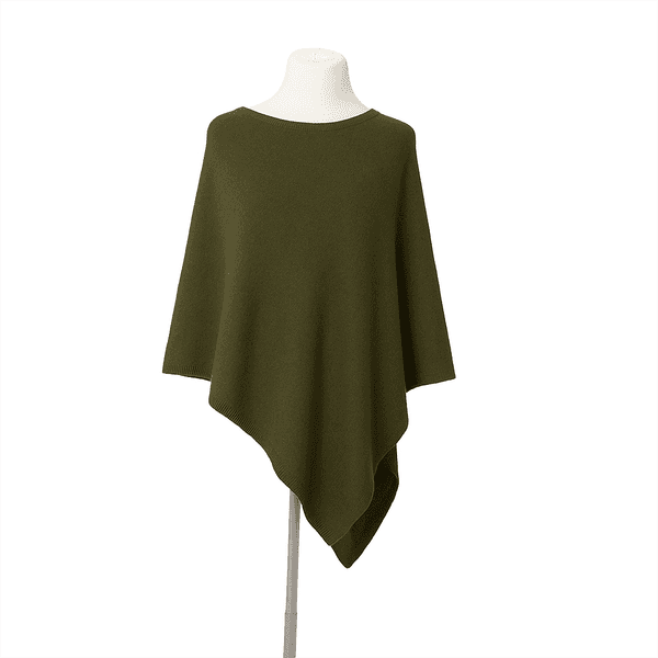 Hovedbilde Rosenvinge Poncho, Cashmer/ull, olivengrønn