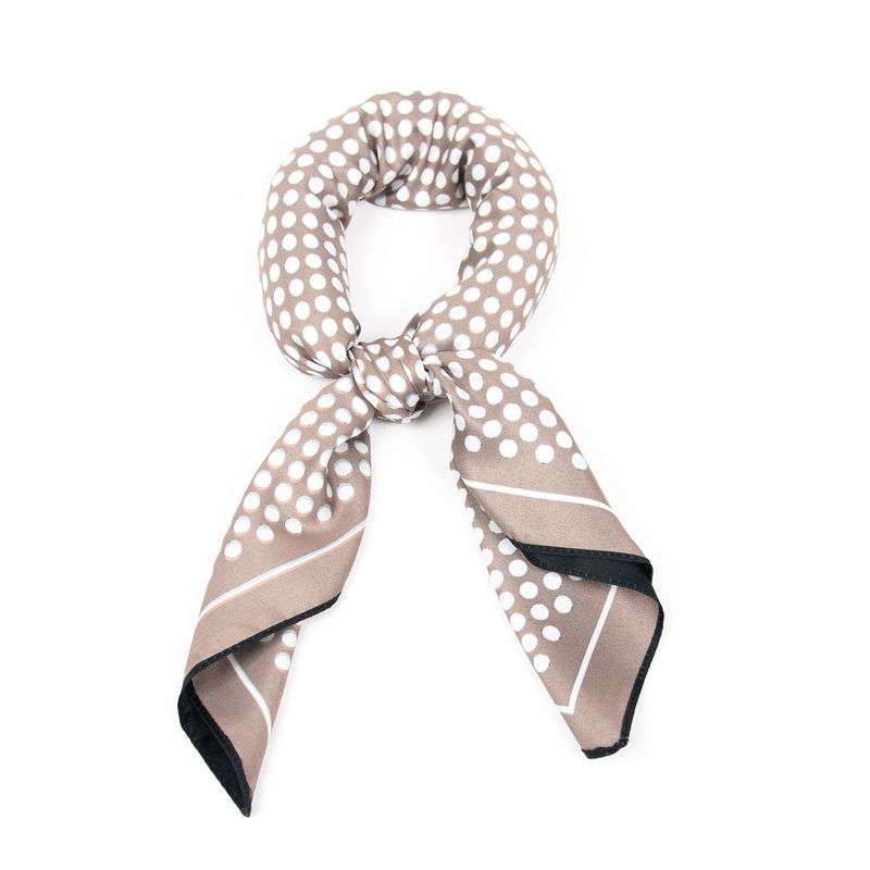 Rosenvinge lite skjerf, tosidig prikket print -svart/beige